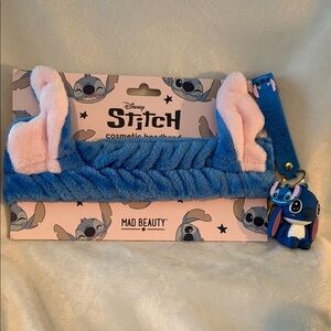 Disney Stitch Blue and Pink Plush Headband & keychain. Net